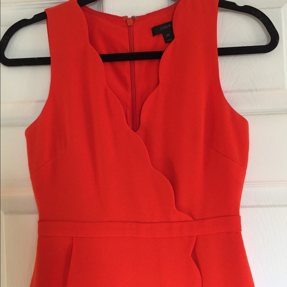J.Crew scalloped burnt orange dress, size 00